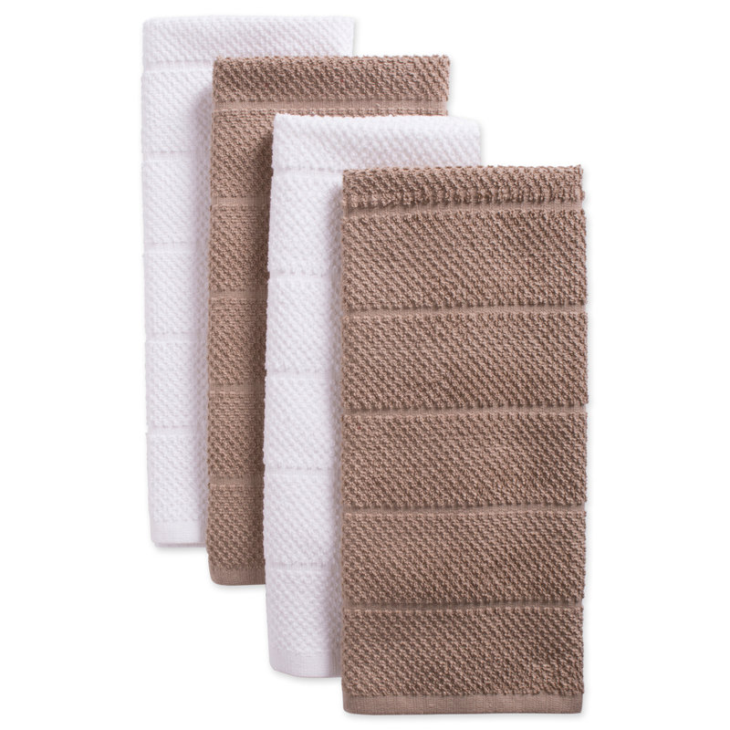 Gothe Cotton Waffle Dish Cloth Kitchen Towel, Stone