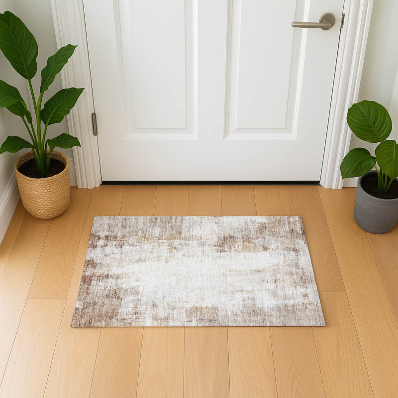 Premium Machine Washable Mayfield  modern Rug, 1'8" x 2'6", Beige