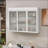 3-Door Arched Wall Mounted Glass Cabinet, White – Kitchen/Living Room/Bathroom | Glass+Metal-1991604109