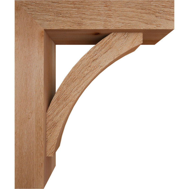 Thorton Block Bracket with Offset Brace, 26 x 22, 6"W Western Red Cedar (Rough Sawn)