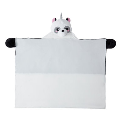 Jeté à capuche en polyester noir / blanc Zoomie Kids