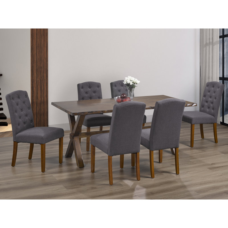 Chaise rembourrée Lisle, Gris anthracite