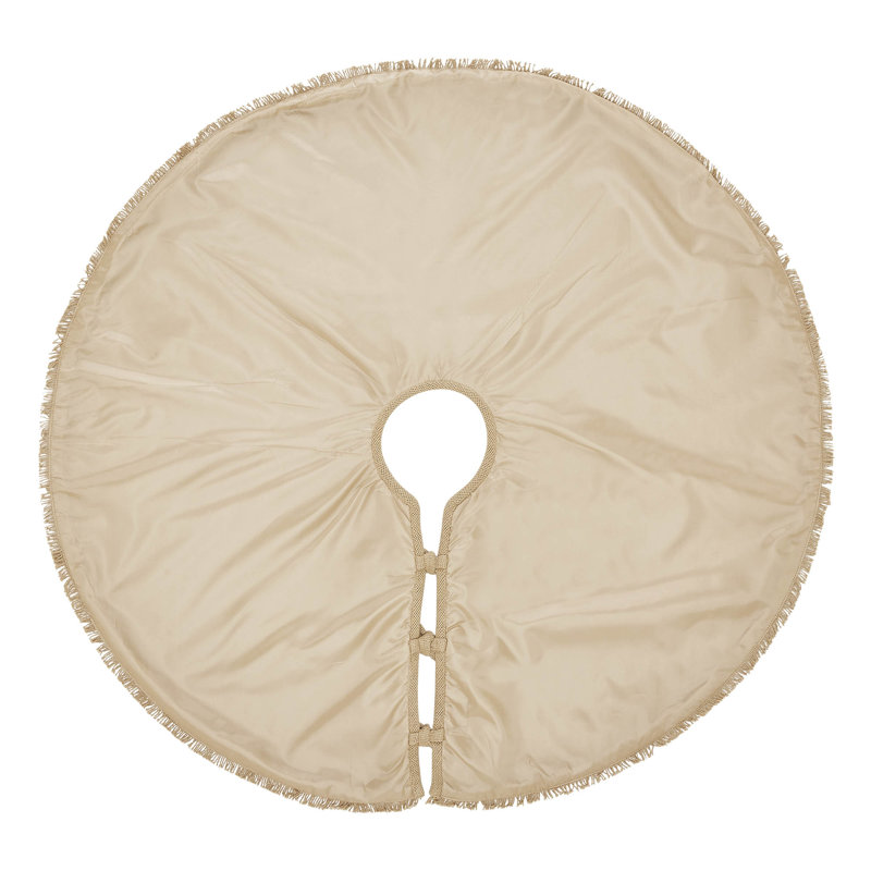 Yuletide Burlap Tan 36" Round Christmas Tree Skirt