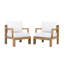 Fauteuils club d'extérieur en bois d'acacia Sevara