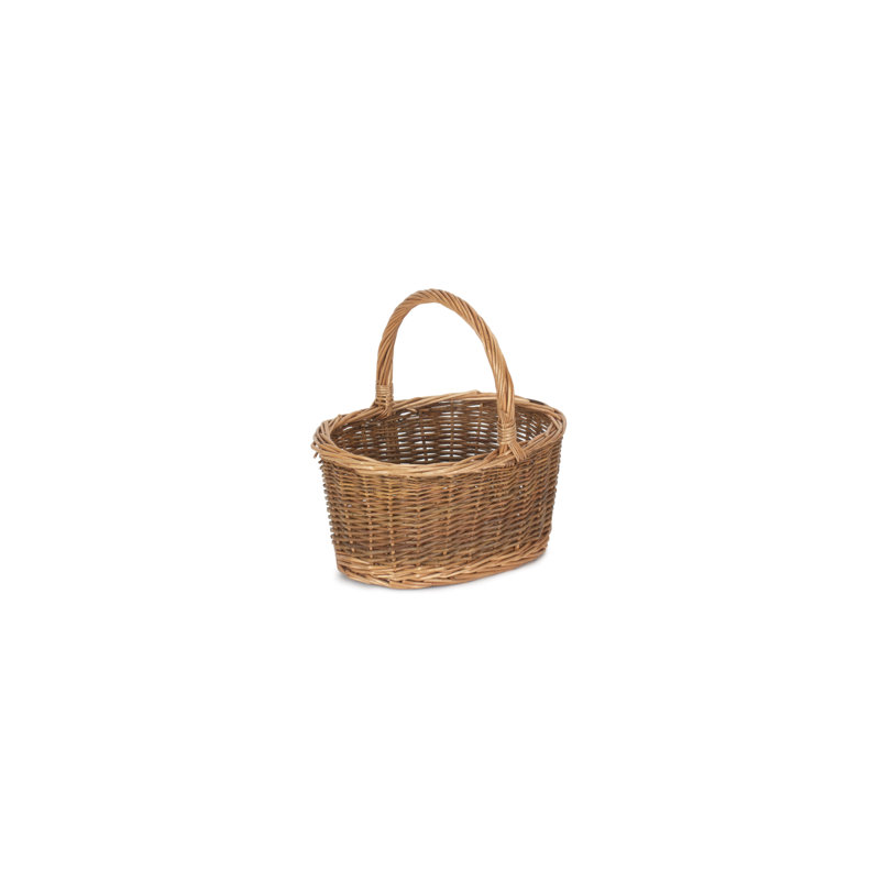 Wicker Country Oval Shopper Basket, 28cm H x 29cm W x 22cm D