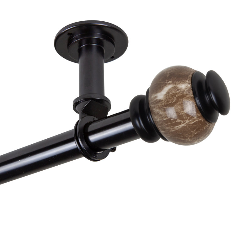 Tringle à rideaux simple réglable 1 po Addielynn, 48" - 84", Noir