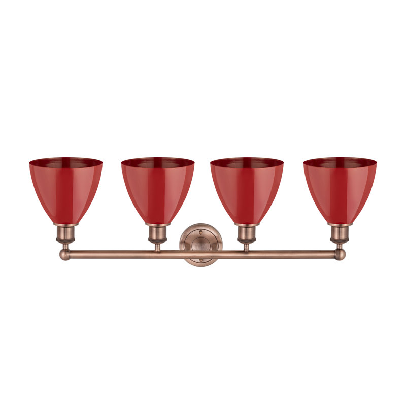 Alquin 4 - Light Dimmable Vanity Light, Red, Antique Copper