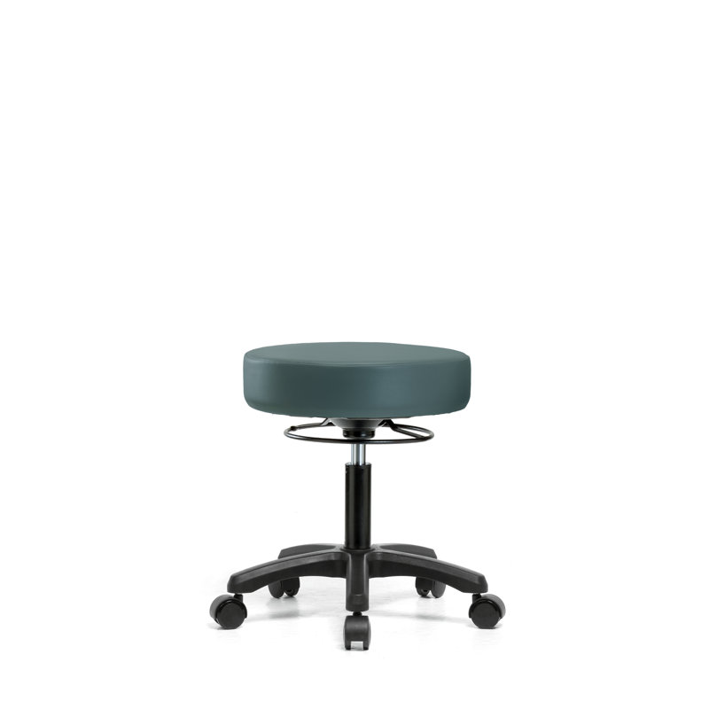 Tabouret de laboratoire Wilder, Roulettes, Bleu colonial
