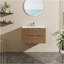 Meuble-lavabo mural 30 po avec évier flottant, système de fermeture en douceur, 2 très grands tiroirs, noyer, lavabo non inclus
