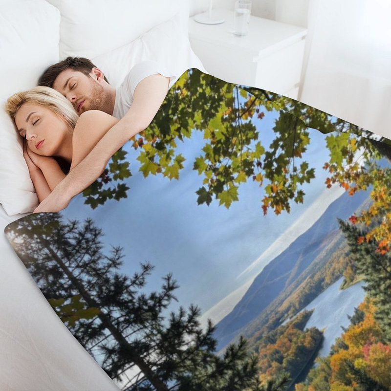 Jeté en flanelle Autumn Forest River Luxury, 30x40in