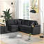 Canapé-lit de 84,75 po, canapé-lit coulissant 2 en 1 avec canapé en forme de L et repose-pieds avec rangement, adapté au salon, à la chambre à coucher et à l'appartement, noir-1705991223