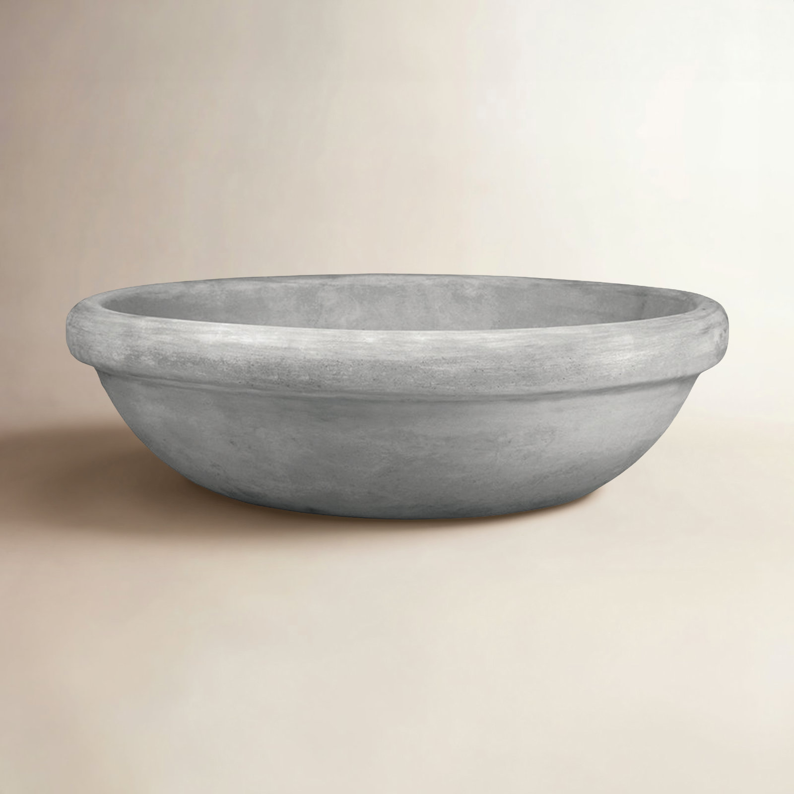 24 in. Low Bowl w/Lip - Natural Finish - Grey