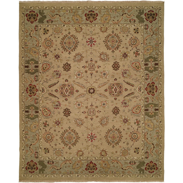 Wool Oriental Area Rug in Ivory