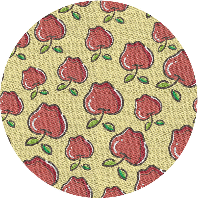 Tapis décoratif rose péttry, Rond 8 pi