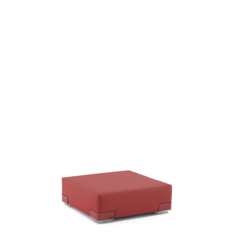 Plastics Tech Upholstered Ottoman, Brick Red