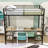 Full Over Twin Metal Bunk Bed With Desk And Charging Station And Shelves-396172078