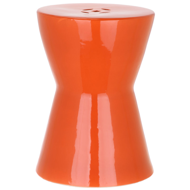 Almeric Ceramic Accent Stool, Orange