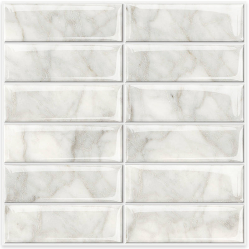 Carrelage mosaïque auto-adhésif en vinyle 12 po x 12 po pour dosseret de cuisine, 10 feuilles