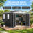10 x 8 ft Metal Garden Shed with Sliding Door, 4 Windows and Apex Roof, Galvanized Steel Storage Shed for Patio, Grey