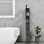 Armoire de rangement pour salle de bain de 54 po de hauteur, tour à linge autoportante avec tablette à 2 niveaux et tiroirs, organisateur de plancher étroit, brun