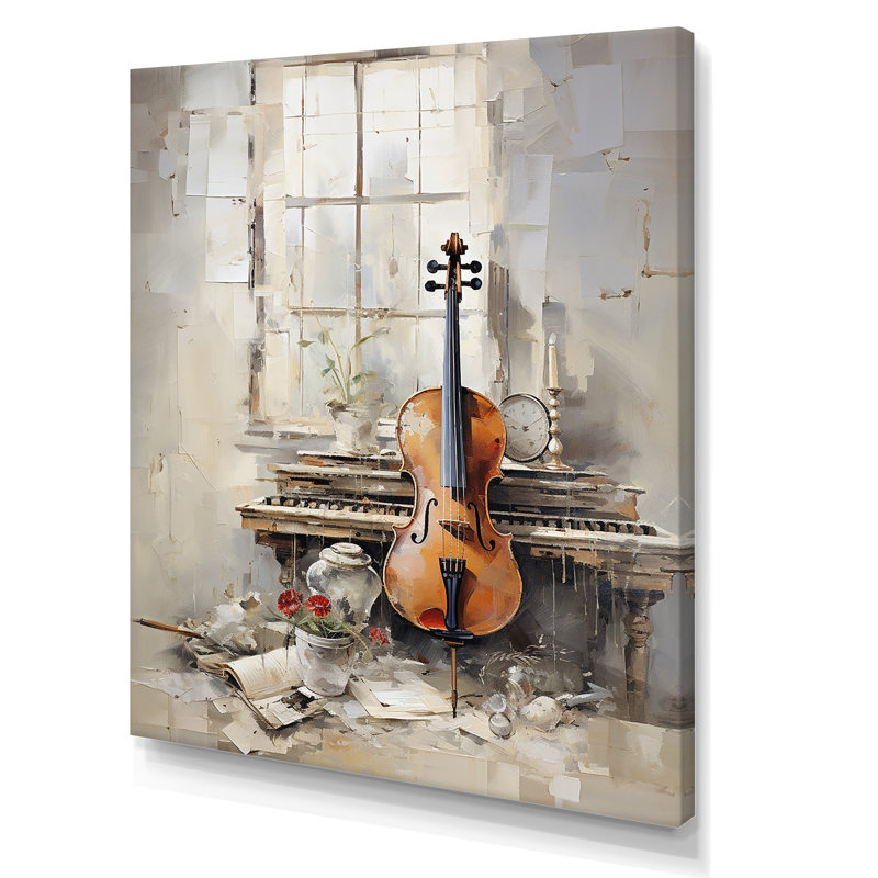 Clarinet Classique Timeless Taupe III sur toile, H 20 po x l 12 po x P 1 po, Toile tendue