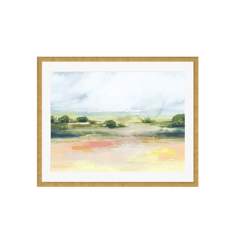 Sunlit Marsh I by Grace Popp, Espresso, 12"H x 18"W