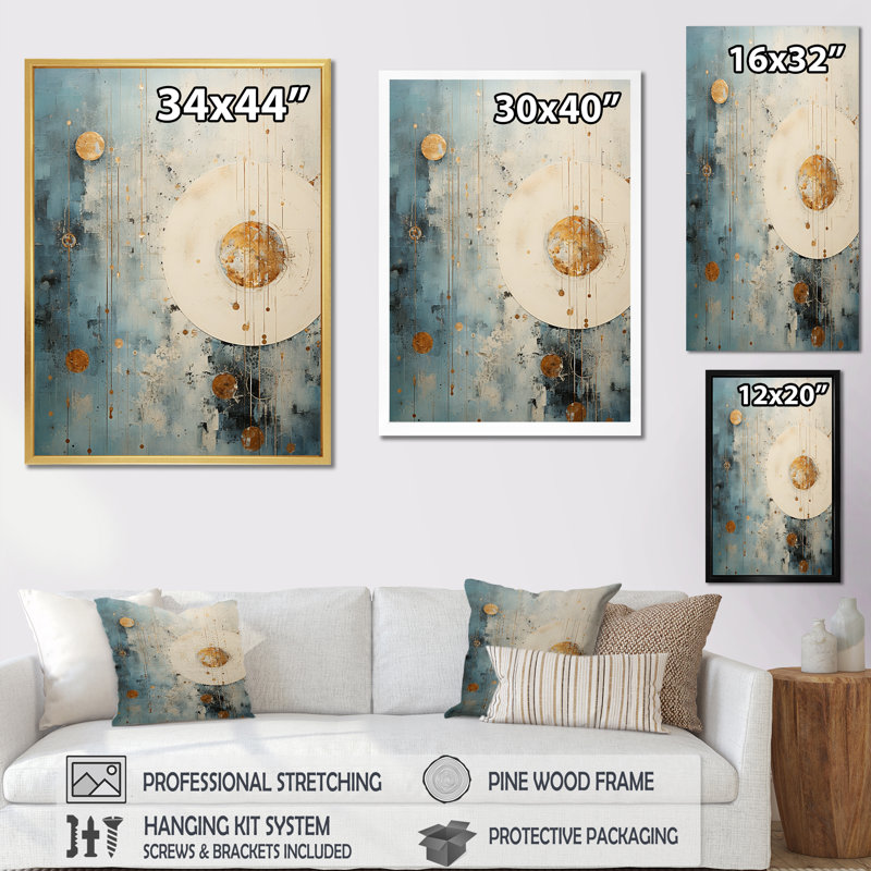 «Minimalisme astrologie grunge Collage I», reproduction d'art sur toile Zodiac_106466, H 32 po x l 16 po x P 1 po