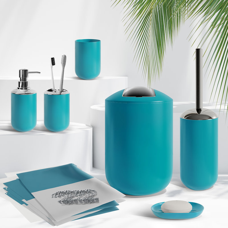 Ensemble complet d'accessoires de salle de bain 20 pièces avec rideau de douche, doublure et crochets Clara Clark