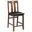 Mobilier de salle à manger à hauteur de comptoir 5 pièces - Bois transitionnel rembourré brun et similicuir-583143307