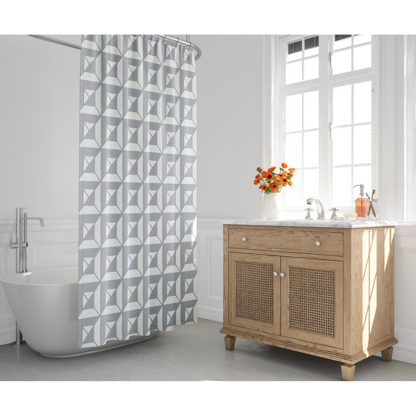 Polyester Shower Curtain, Gray