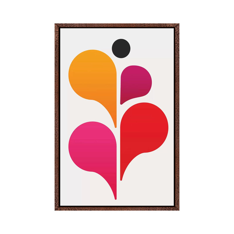 Abstract Dancer 1 Piece Painting on Canvas, 101.6cm H x 66.04cm W x 3.81cm D, Classic Brown Wood Floater Framed