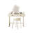 39.37"Cream-Style White Carbon Steel Vanity With a Makeup stool and Mirror