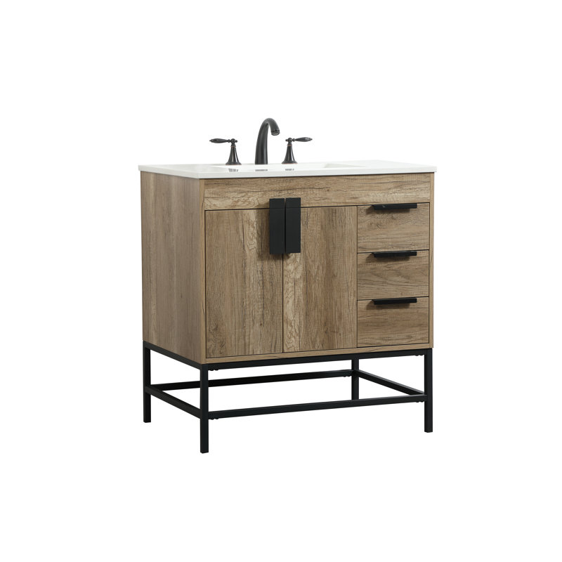 Ensemble de meuble-lavabo simple 32 po Eugene, Chêne naturel