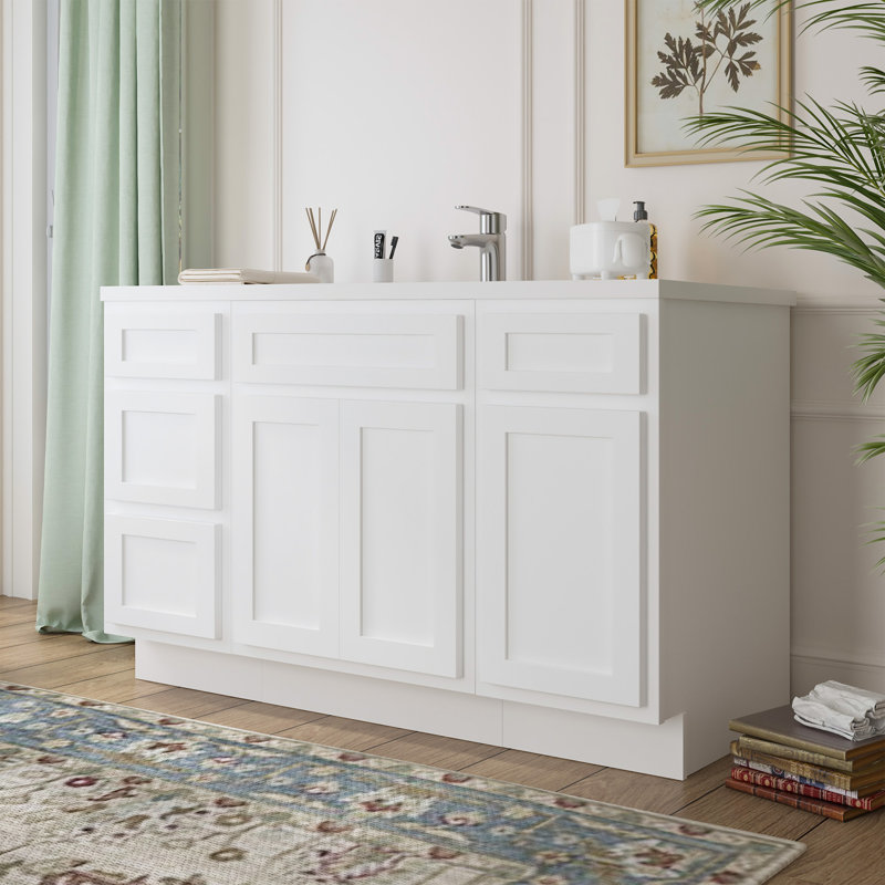 54 Single Bathroom Vanity Base Only, White