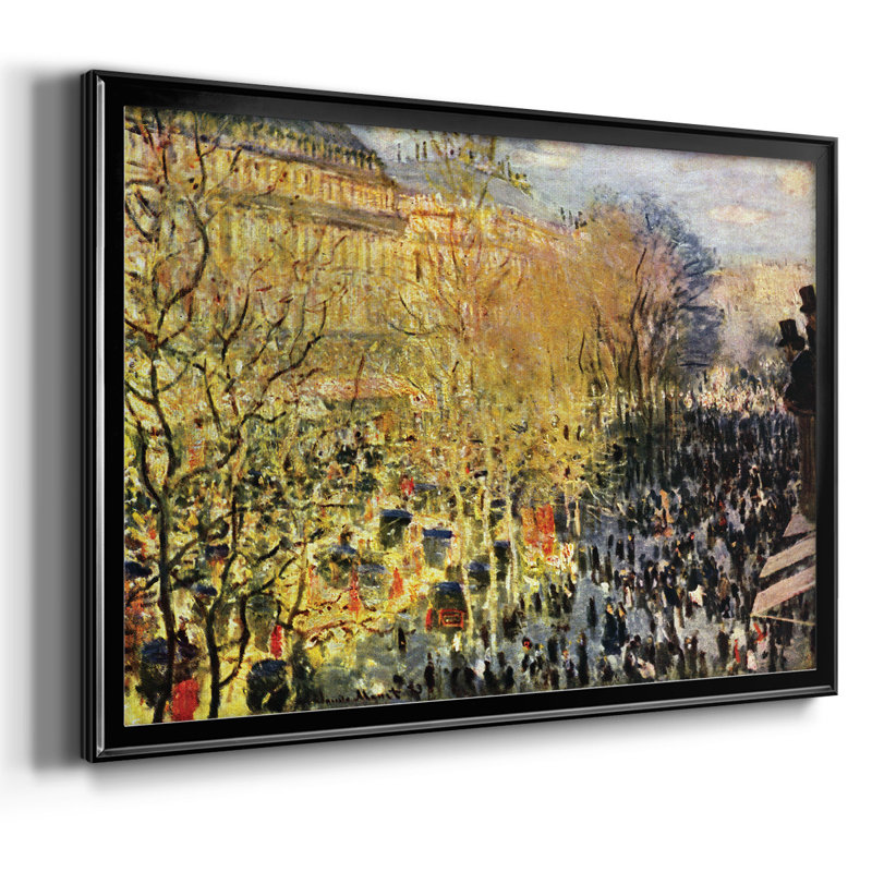 Boulevard des Capucines à Paris par Monet, Noir, H 30 po x l 44 po x P 1,5 po