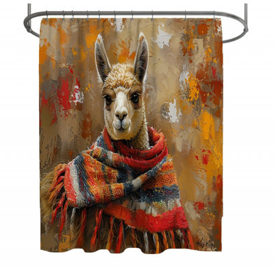 Winter Alpaca Animals Shower Curtain