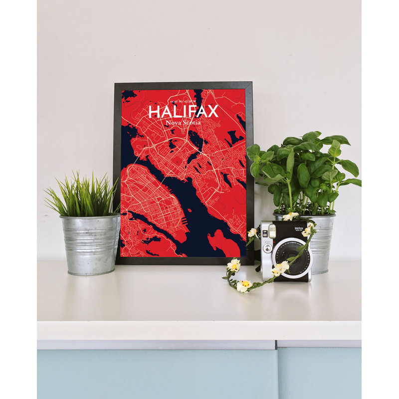 Halifax City Map - No Frame Print, 43 cm H x 28 cm W