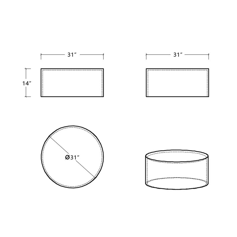 Table basse en bois avec revêtement Boucle - et housse latérale élégante