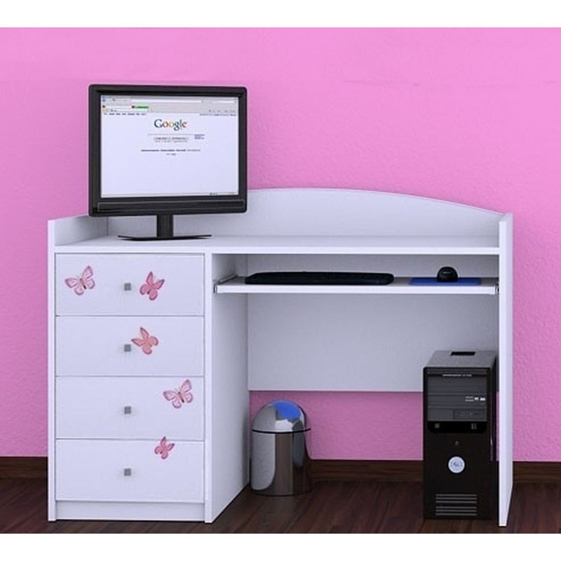 Luis 125cm Computer Desk, White