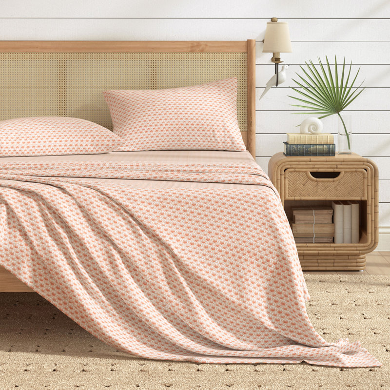 Ultra-Soft Coastal Printed Microfiber Sheet Set, Full / Double Sheet Set with 2 Pillowcases