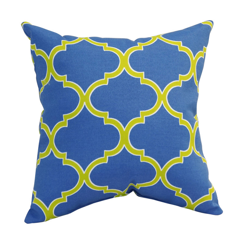 Outdoor Cushion Collection Indoor/Outdoor Geometric Throw Pillow, Irondaze Cobalt