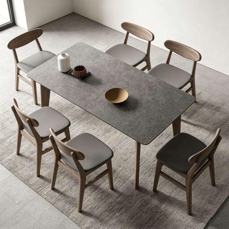 Table de salle à manger Modern, H 29,5 po x l 63 po x P 31,5 po, 7