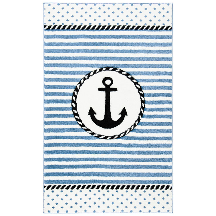 Tapis ivoire / bleu marine Hickman