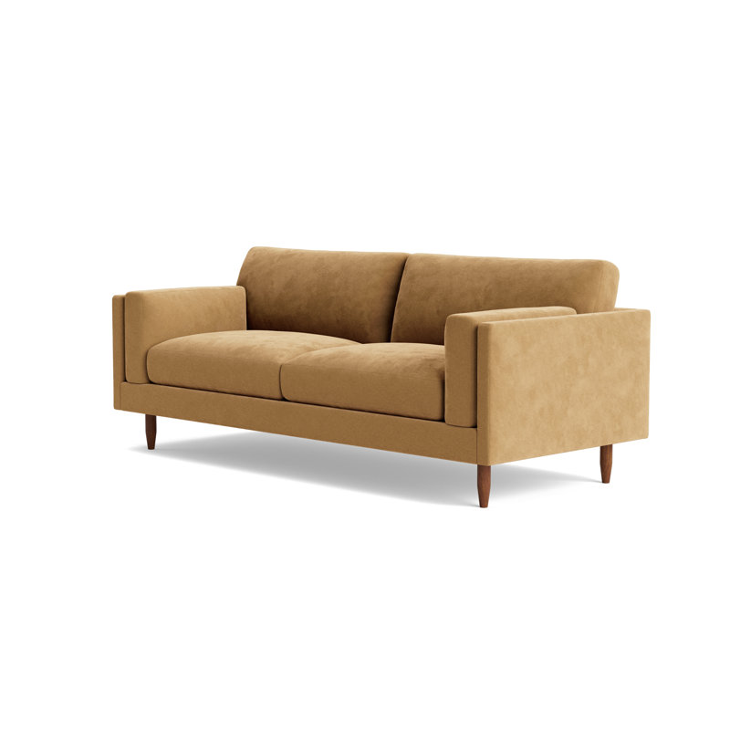 Skinny Fat Sofa ("85"), Performance Velvet - Nutmeg