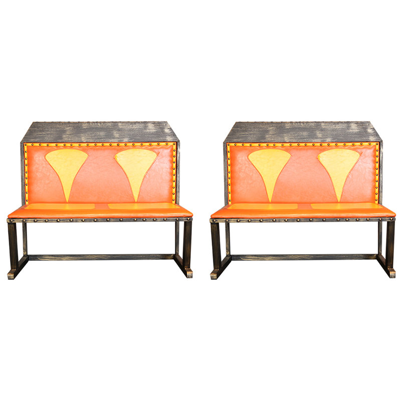 Banc rembourré en similicuir Grill Cafe Bar