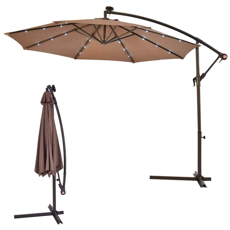 Dietz 300cm Lighted Cantilever Parasol, Tan