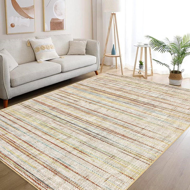 Tapis moderne lavable pour tapis de chambre à coucher, Rectangle 10 pi x 13 pi