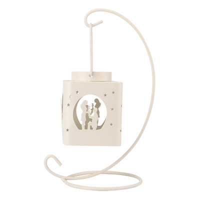 Bougeoir ajouré élégant, porte-bougie, ornement de table pour la maison, motif amoureux, blanc