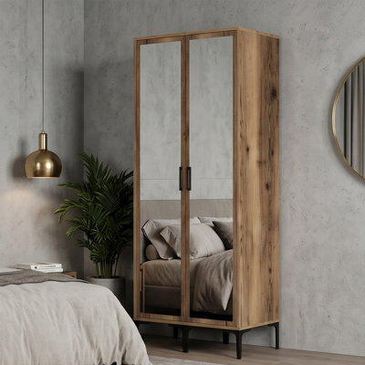 Aria 31" Wide Armoire with Mirrored Doors