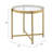 Charrot Clear Glass Top & Gold Finish End Table